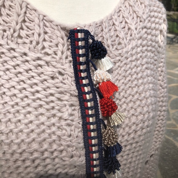 Max Martin crop large knit sweater L with tassels - Picture 4 of 9